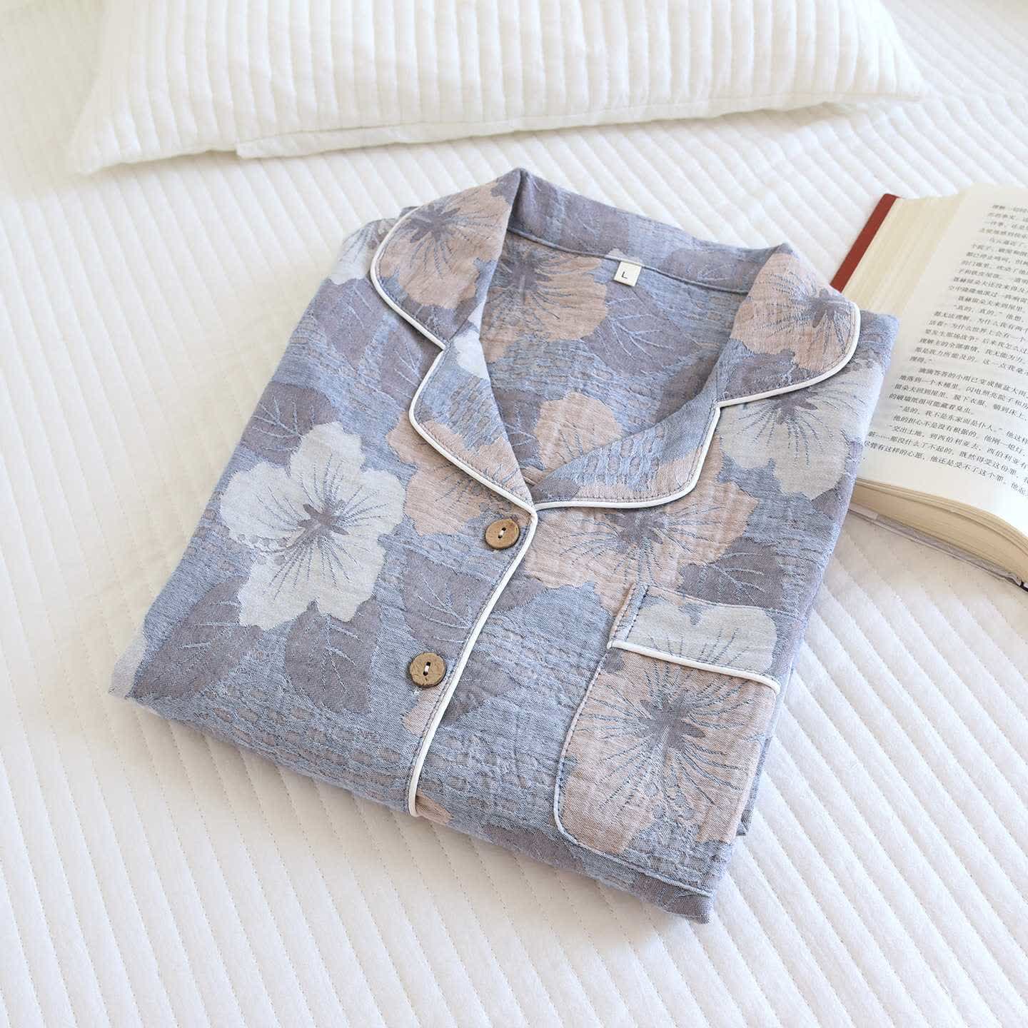 Cotton Cherry Blossom Jacquard Loungewear Set - image 18