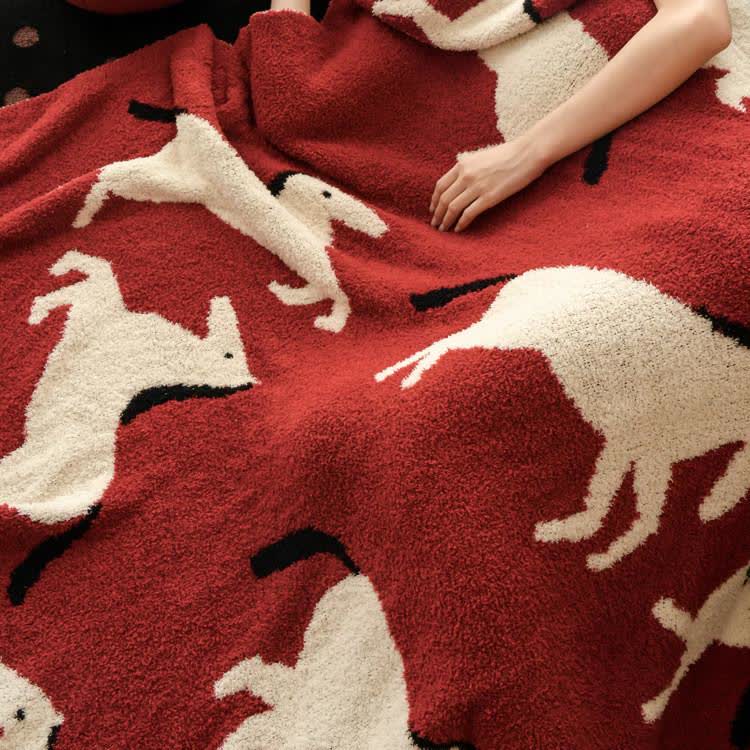 Artistic Equestrian Silhouette Throw Blanket - image 6