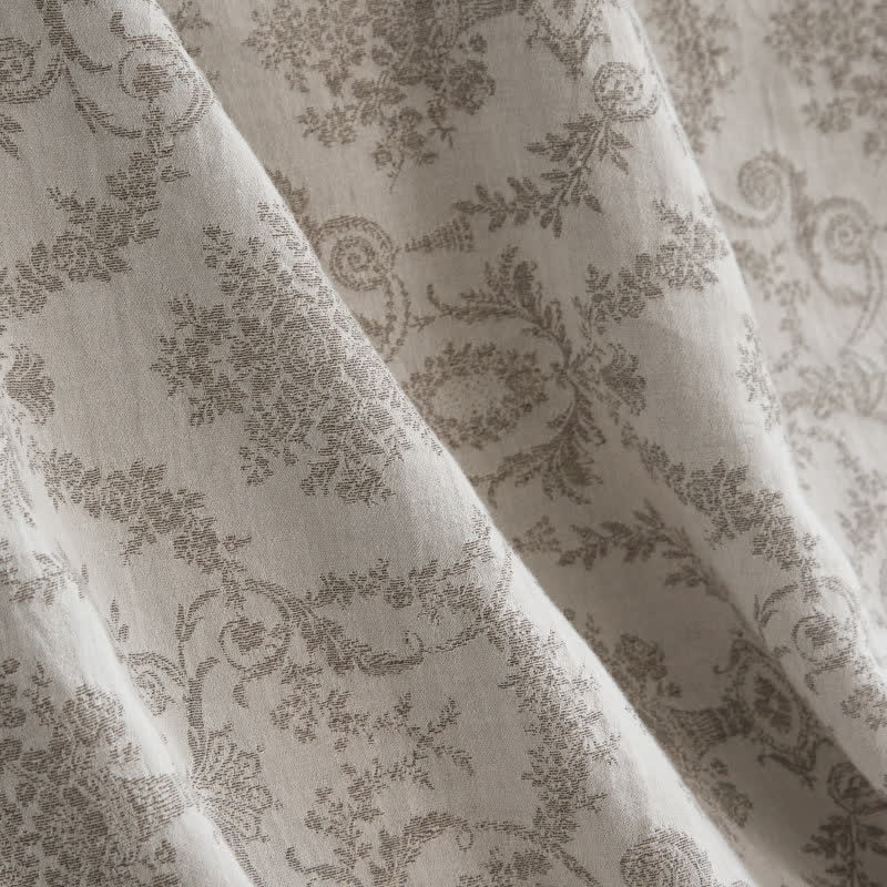 Vintage Botanical Jacquard Cotton Linen Blanket - image 3