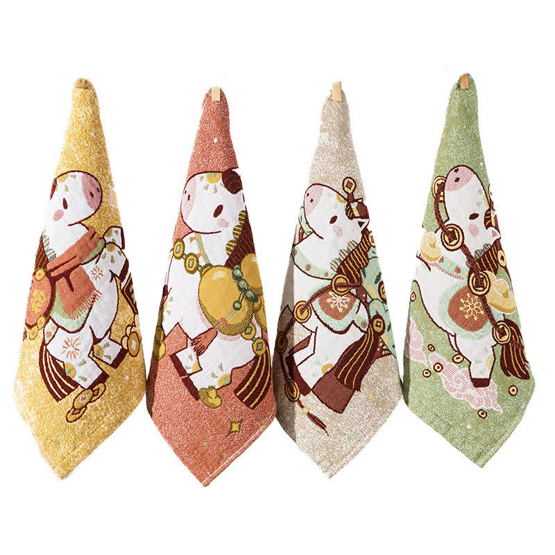 Cartoon Horse Cotton Gauze Square Towel - image 5