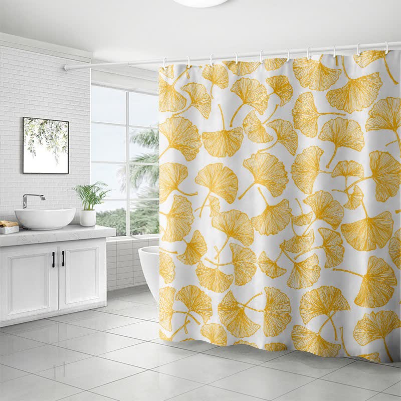 Artistic Ginkgo Leaf Print Shower Curtain - image 7