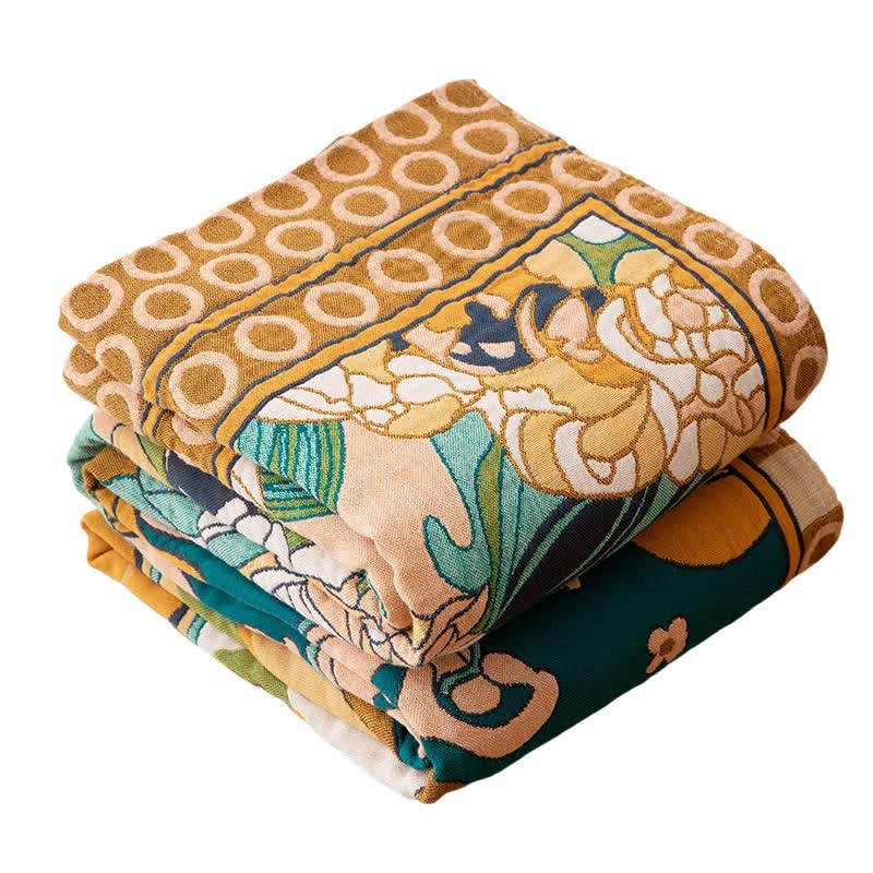 Luxury Retro Floral Cotton Gauze Blanket - image 6