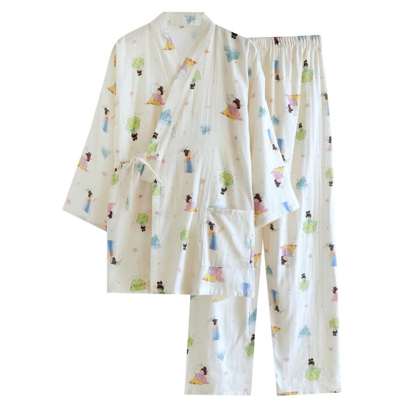 Oriental Cartoon Princess Cotton Kimono Pajamas - image 8