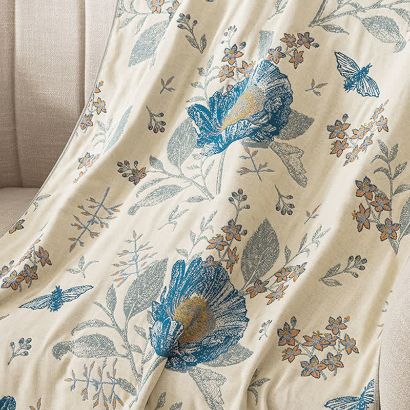 Floral & Butterfly Pure Cotton Gauze Bath Towel - image 3