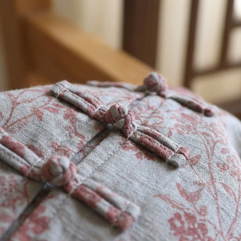 Oriental-Inspired Branch & Floral Cotton Nightgown - image 5