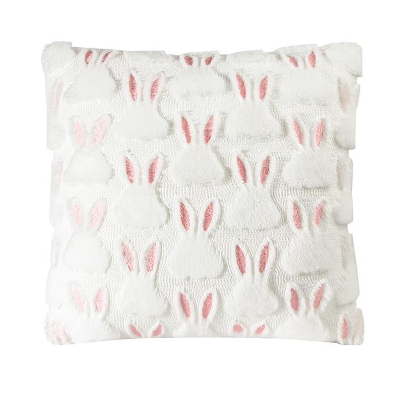 Pink Ear Easter Bunny Pillow Cover - image 4