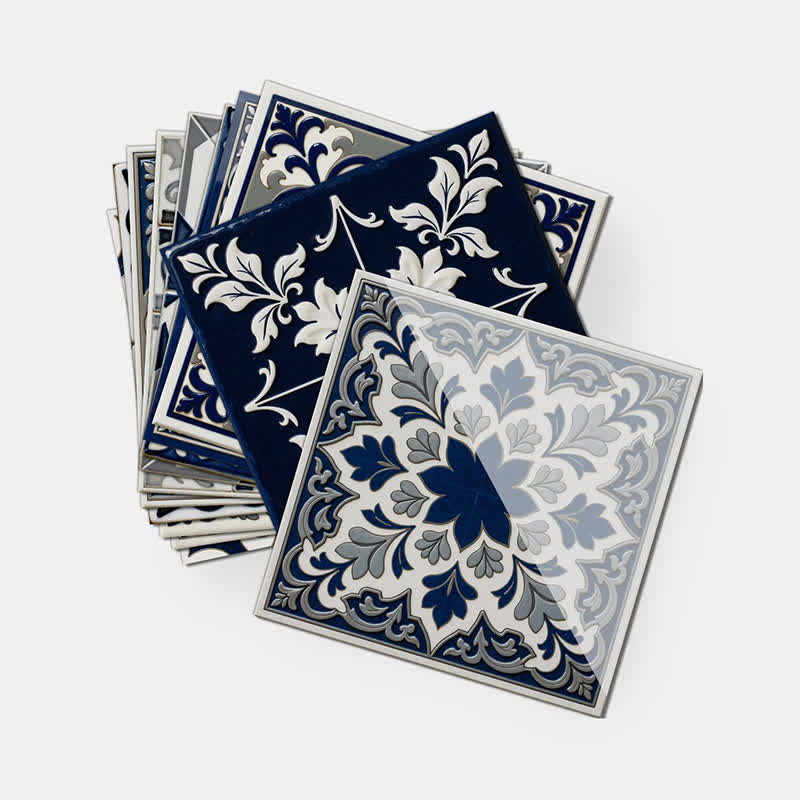 Retro Blue Peel and Stick Wall Sticker (24PCS) - image 13