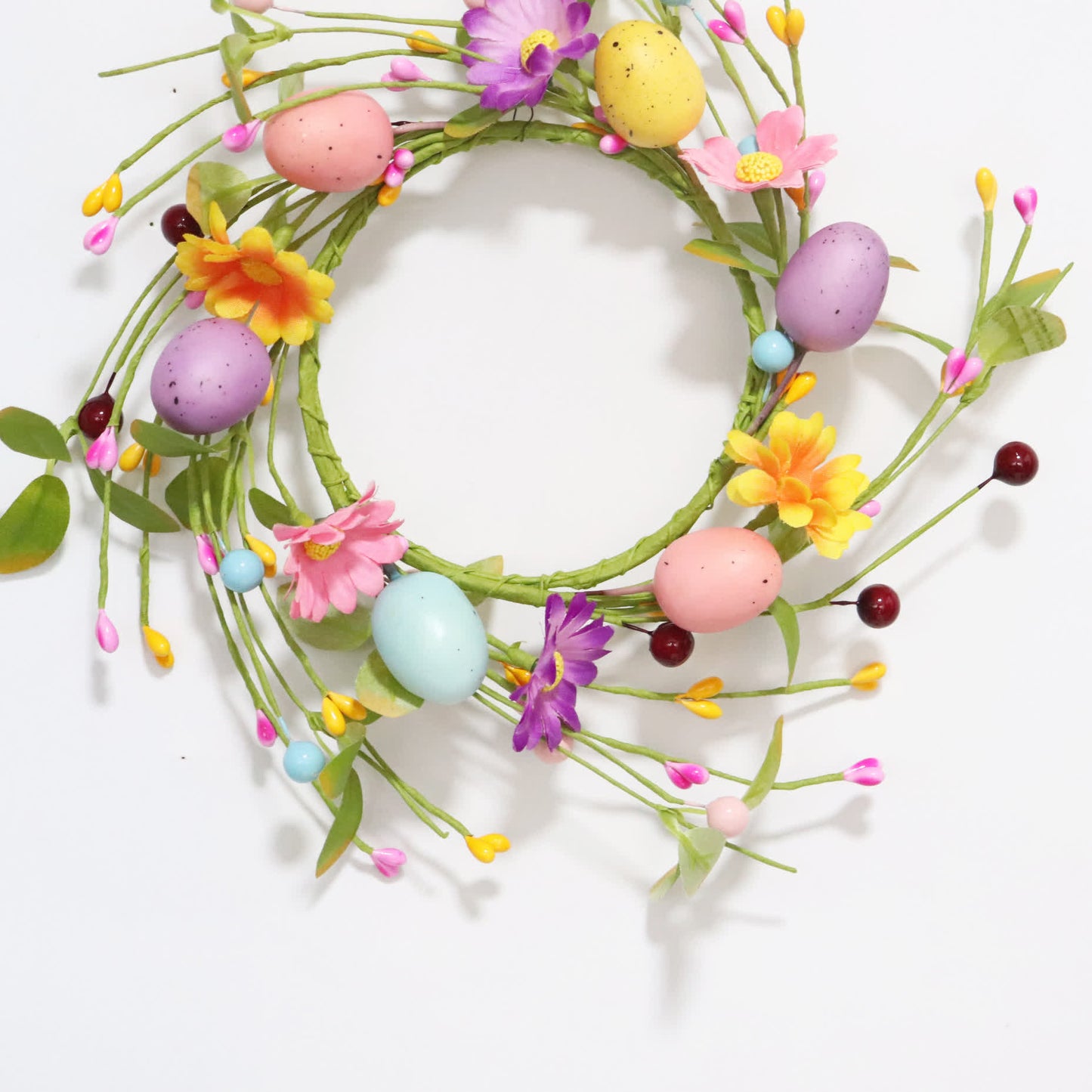 Easter Egg Faux Flower Wreath Candle Ring - image 7