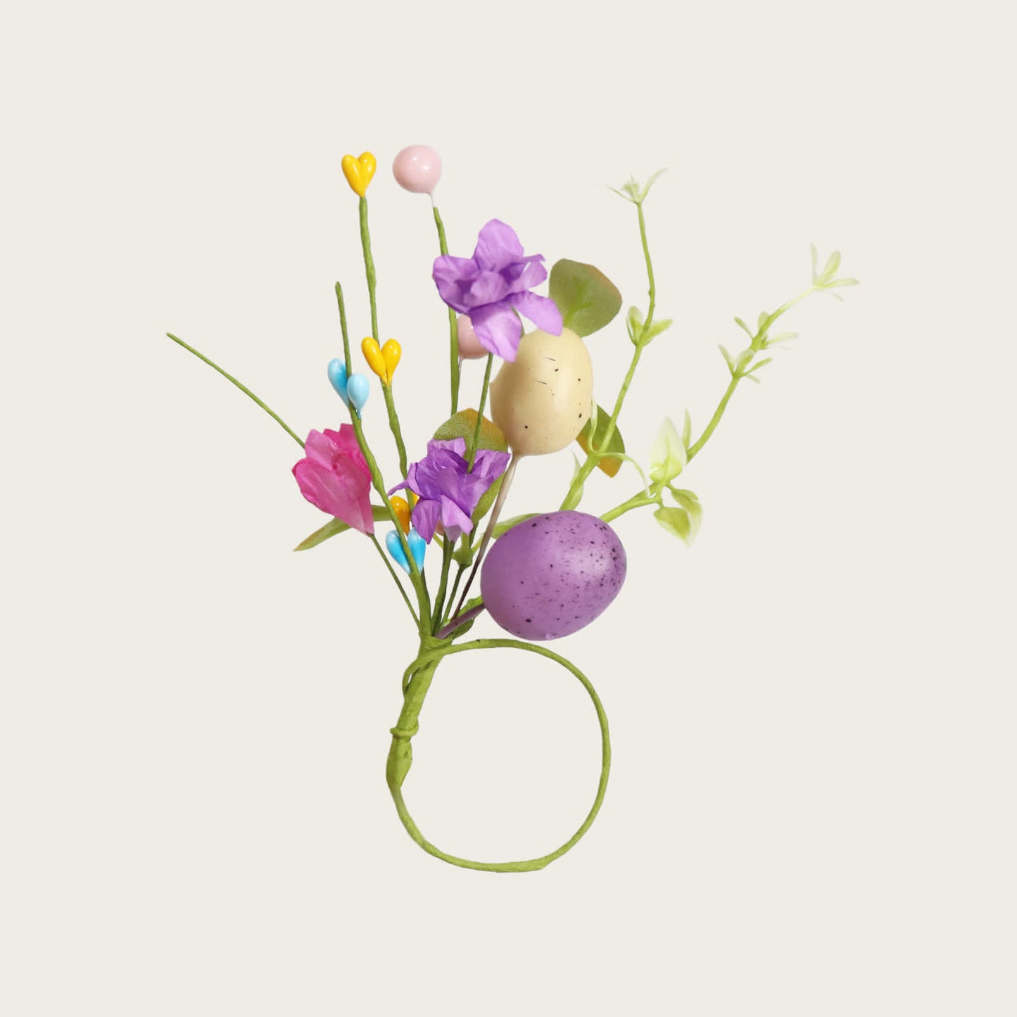 Easter Egg Faux Flower Napkin Rings Set - image 6