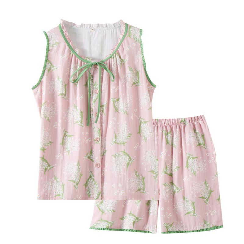Baby's Breath Cotton Gauze Sleeveless Pajama Set - image 7