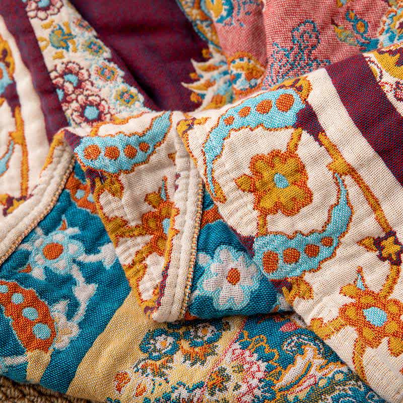 Retro Ethnic Tassel Cotton Quilt Blanket - image 5