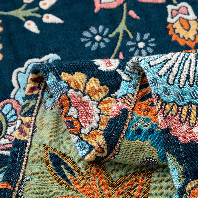 Boho Floral Tassel Cotton Blanket - image 6