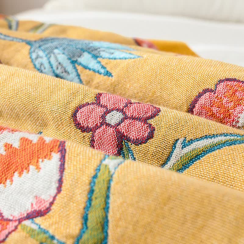 Artistic Floral Pure Cotton Quilt Blanket - image 6