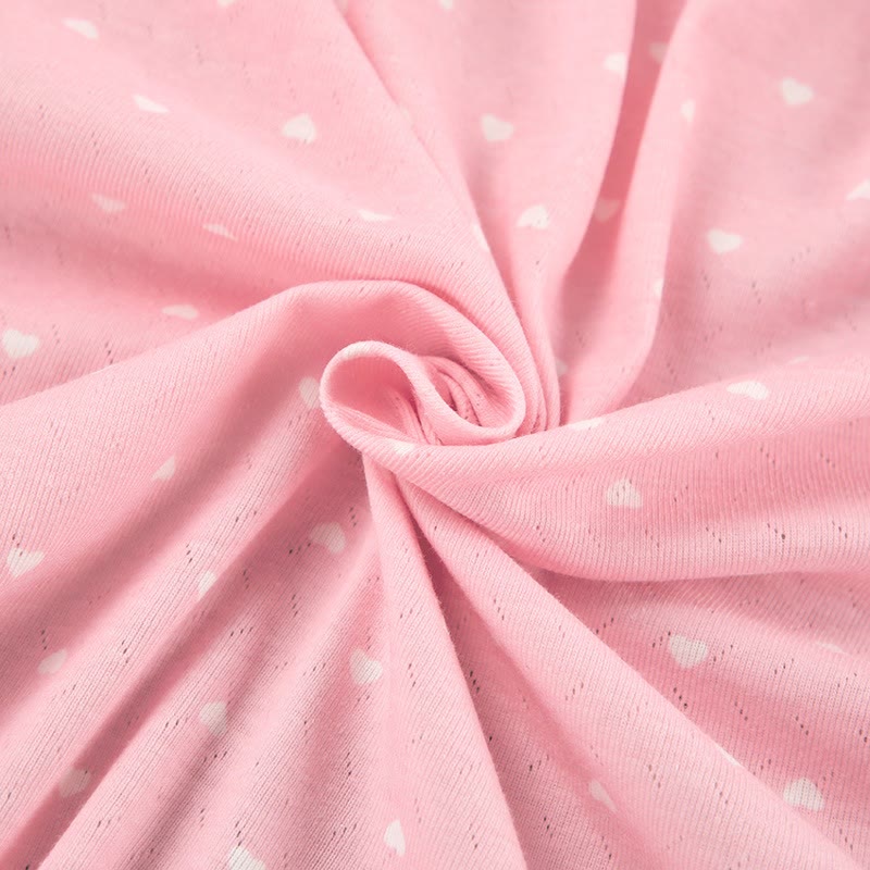 Heart Print Ruffle Knit Pajama Robe - image 14