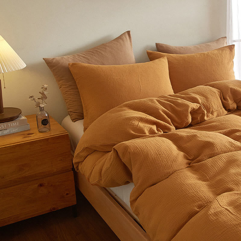 Simple Cotton Gauze Duvet Cover Set(3PCS) - image 12