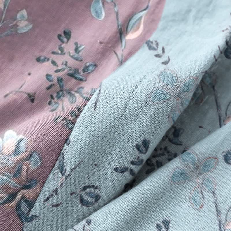 Double Gauze Blooming Floral Cotton Kimono Robe - image 7