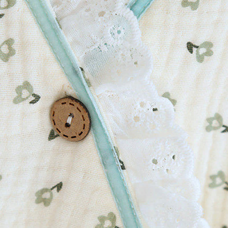 Short Sleeve Kimono Floral Cotton Pajama Set - image 14