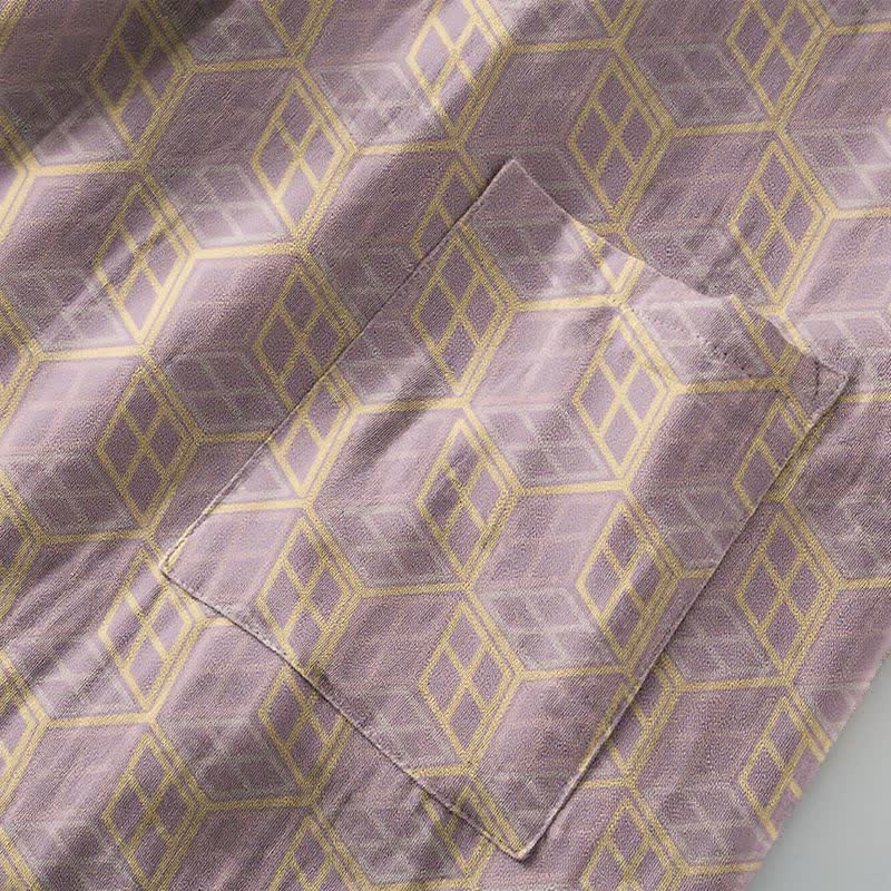 Geometric Hexagon Cotton Double Gauze Robe - image 6