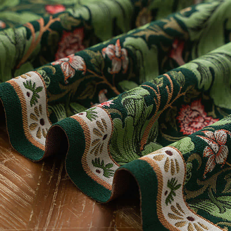 Tropical Leaf Jacquard Tassel Table Runner - image 9