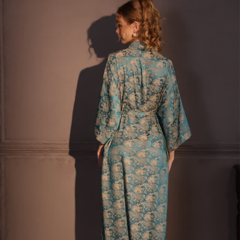 Vintage Pattern 3/4 Sleeve Kimono Robe - image 4