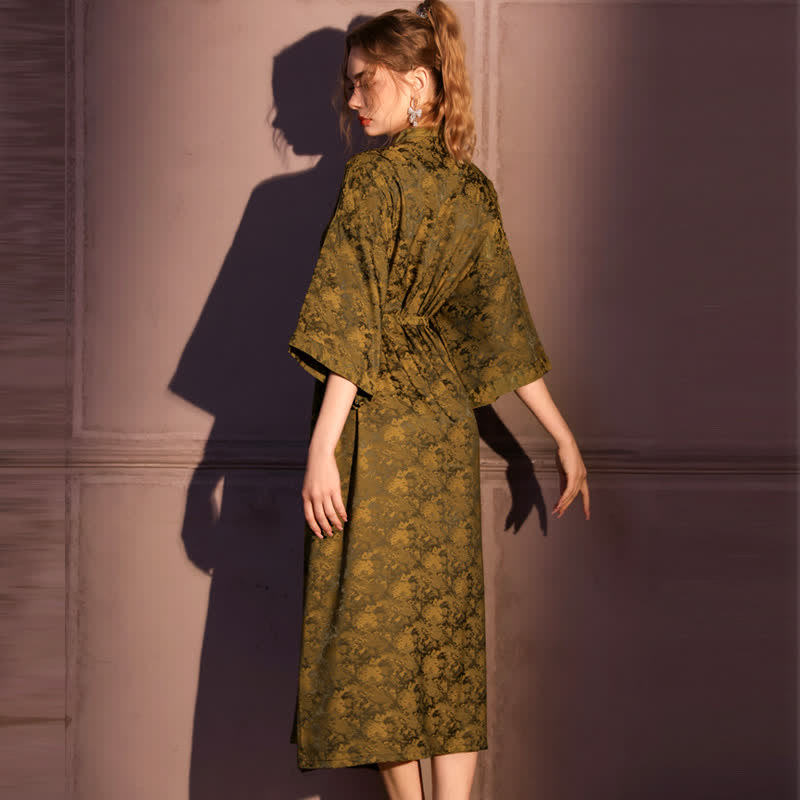 Artistc Jacquard Inspired 3/4 Sleeve Robe - image 4