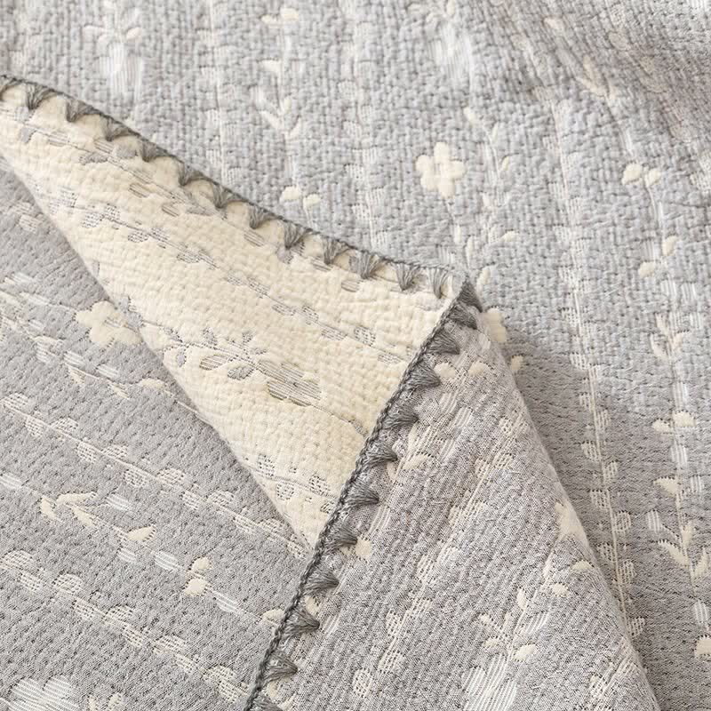 Leafy Stripe Cotton Gauze Quilt Blanket - image 9