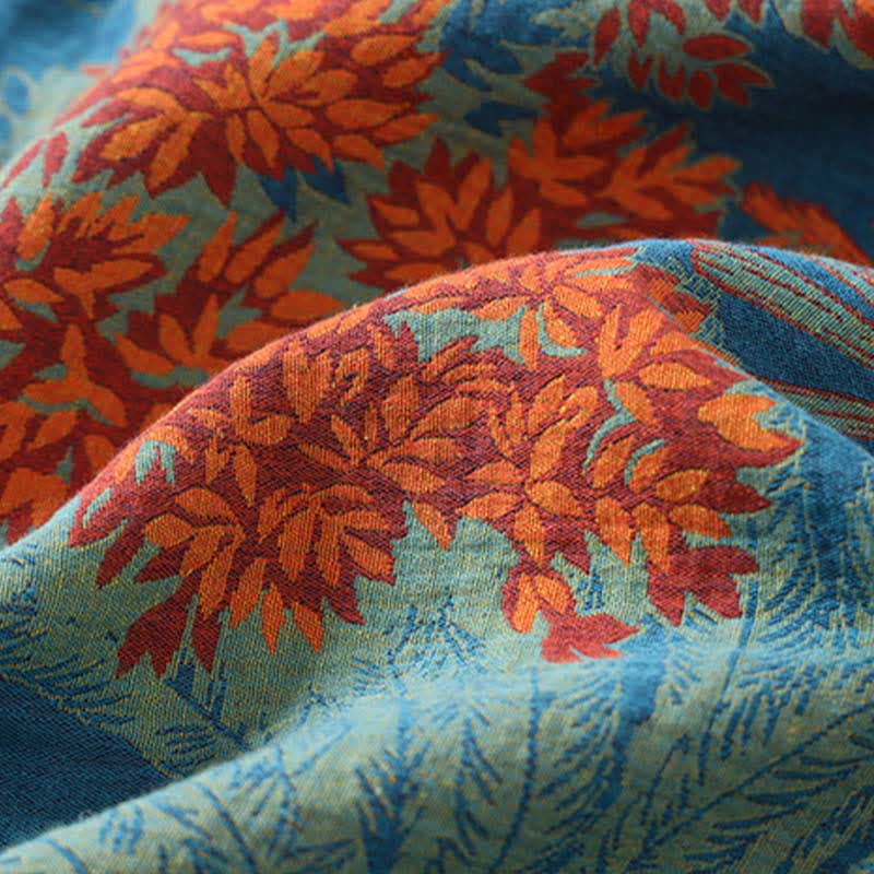 Artistic Plant Cotton Double Gauze Robe - image 2