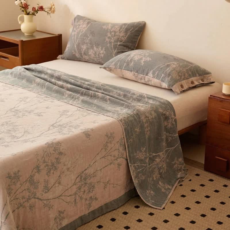 Nature-Inspired Tree Cotton Double Gauze Bedspread - image 2