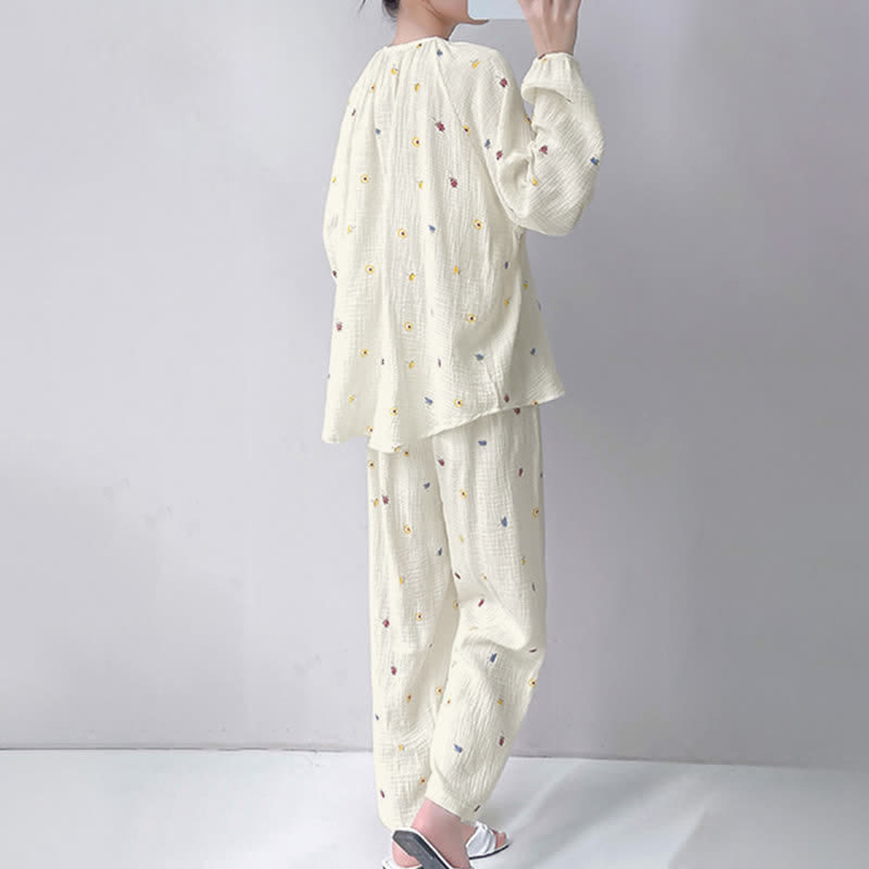 Ownkoti Ditsy Floral Double Gauze Cotton Loungewear Set - image 3