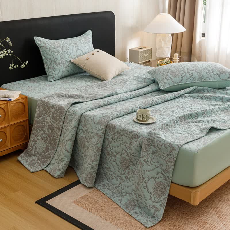 Vintage Cotton Triple-Layer Gauze Jacquard Quilt Blanket - image 22