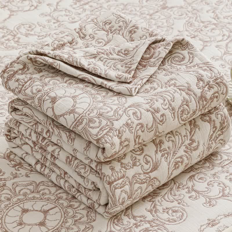 Retro Cotton Triple-Layer Gauze Jacquard Quilt Blanket - image 6