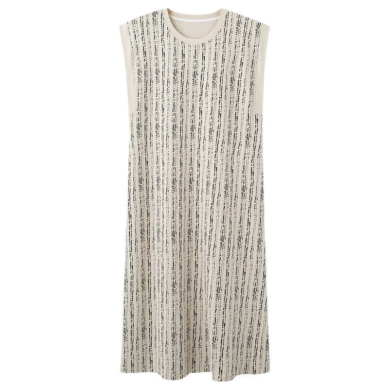 Artistic Line-inspired Cotton Sleeveless Nightgown - image 8