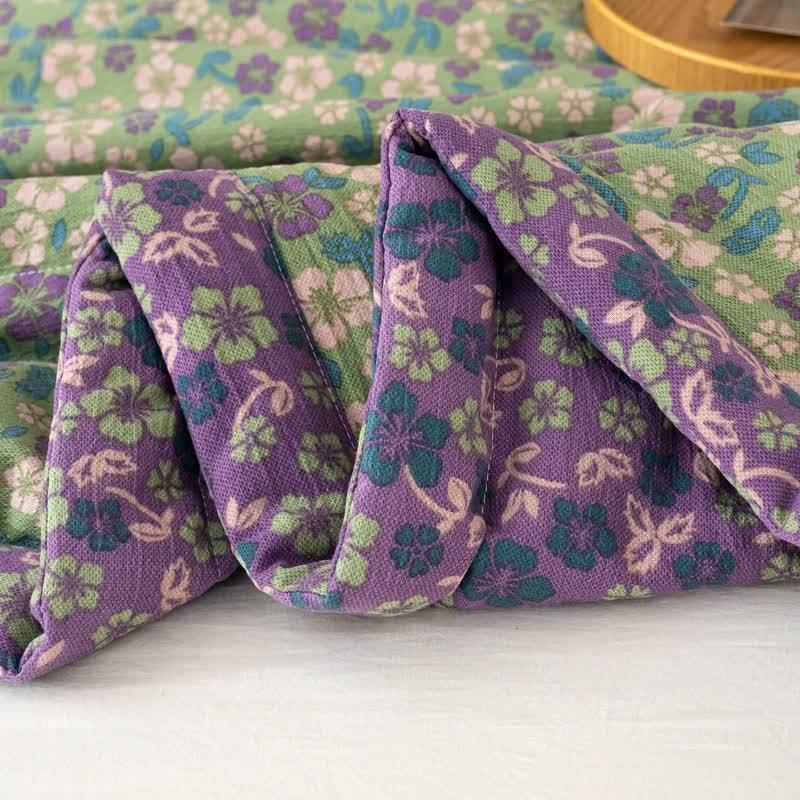 Crabapple Blossom-Inspired Cotton Linen Quilt - image 10