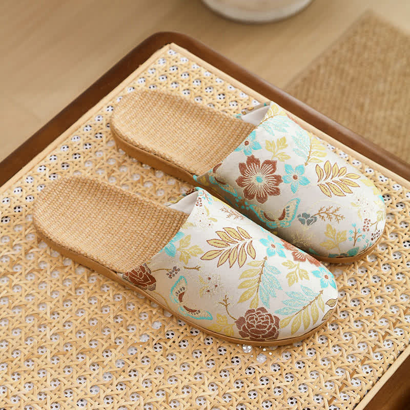 Refresh Floral Closed-Toe House Shoes - Brown - L - image 10