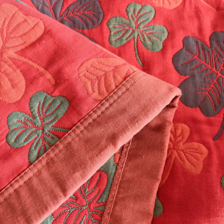 Four-leaf Clover Cotton Gauze Quilt Blanket - image 14