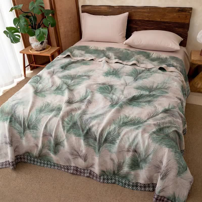 Rustic Botanical Cotton Gauze Blanket - image 1