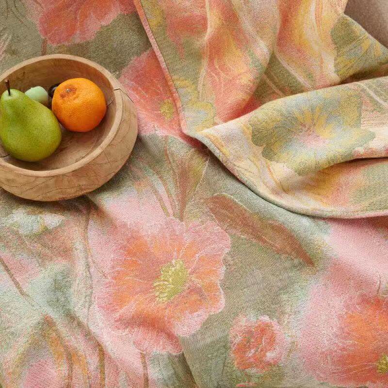 Watercolor Poppy Cotton Gauze Blanket - image 4