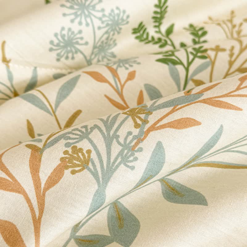 Botanical Leaf Print Pure Cotton Quilt - image 6