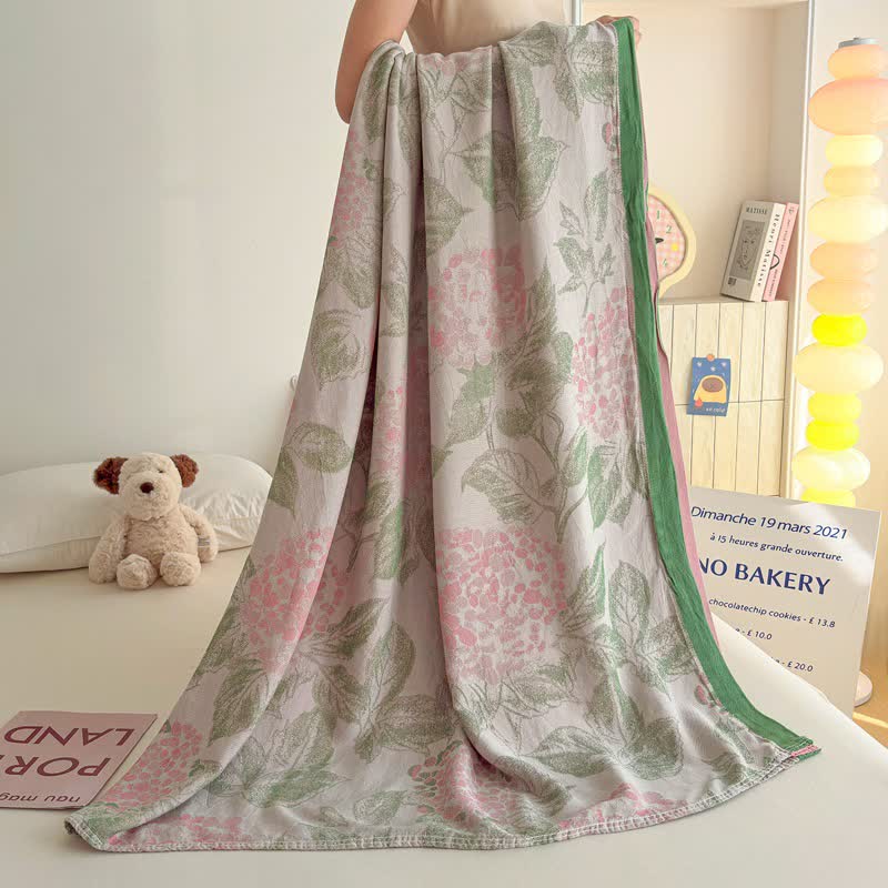 Floral & Leaf Bamboo Fiber Summer Blanket - image 2
