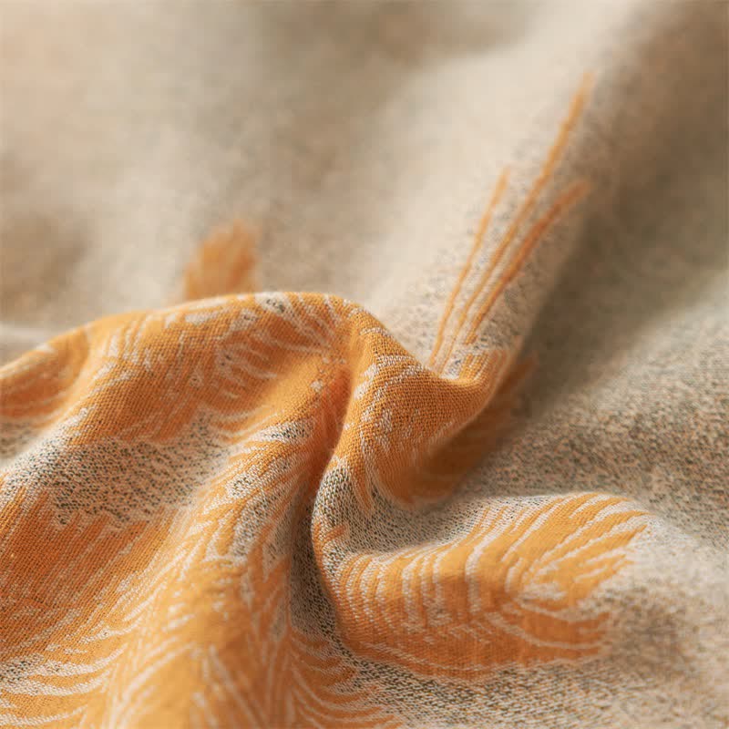 Cotton Gauze Jacquard Rustic Leaf Bedding - image 17