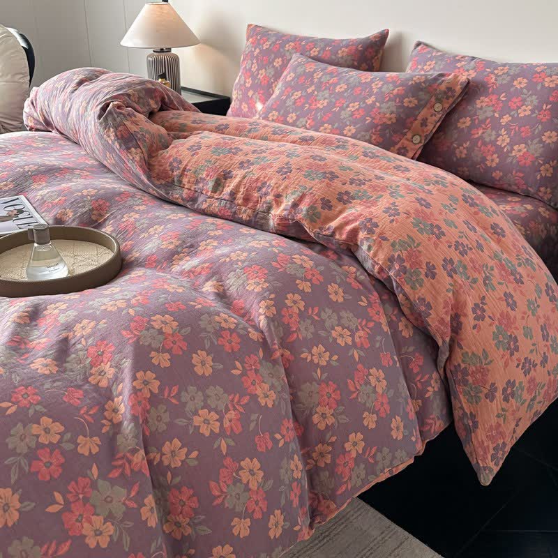 Pastoral Floral Pure Cotton Gauze Bedding(4PCS) - image 5