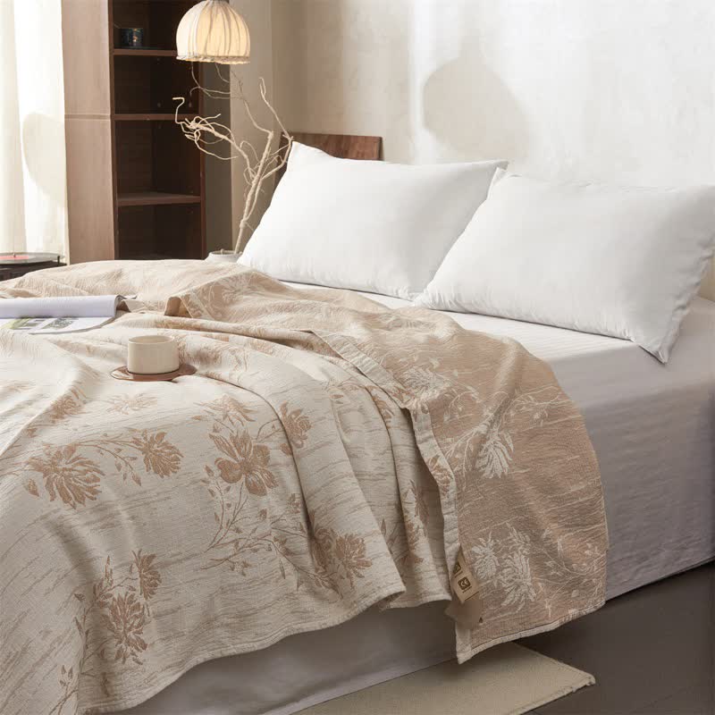 Elegant Floral Cotton Muslin Quilt Blanket - image 9