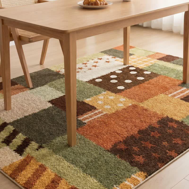 Patchwork Star Dot Striped Area Rug - image 3