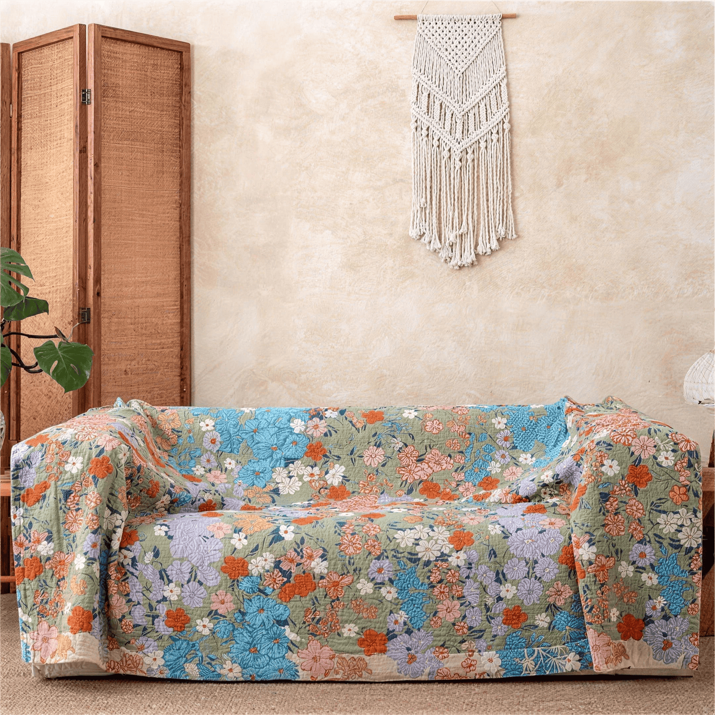 Spring Florals Multicolor Gauze Quilt - image 3