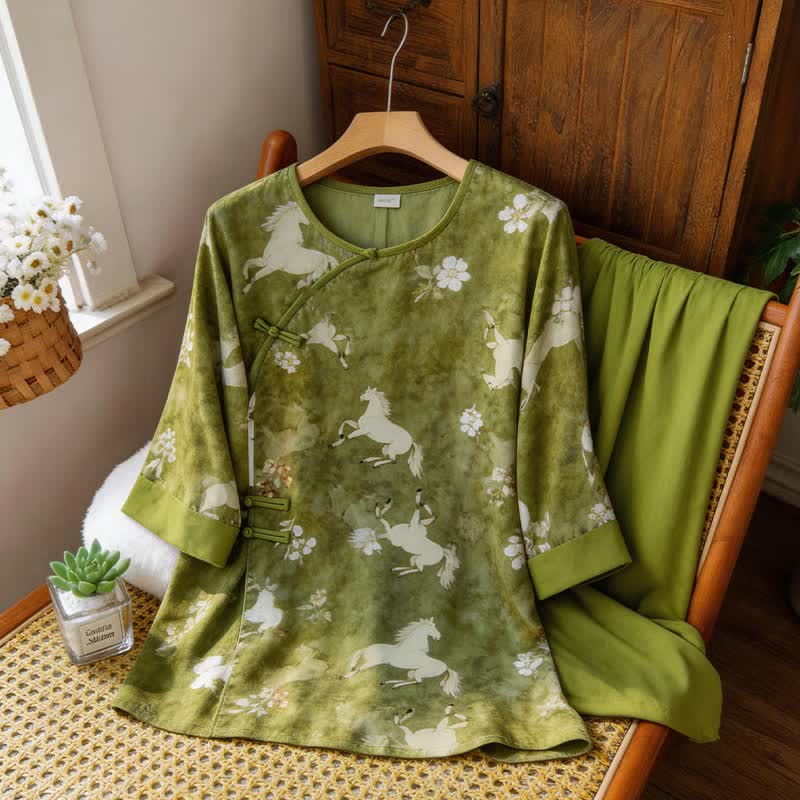 Horse Print Eastern-Inspired Loungewear Set - image 9