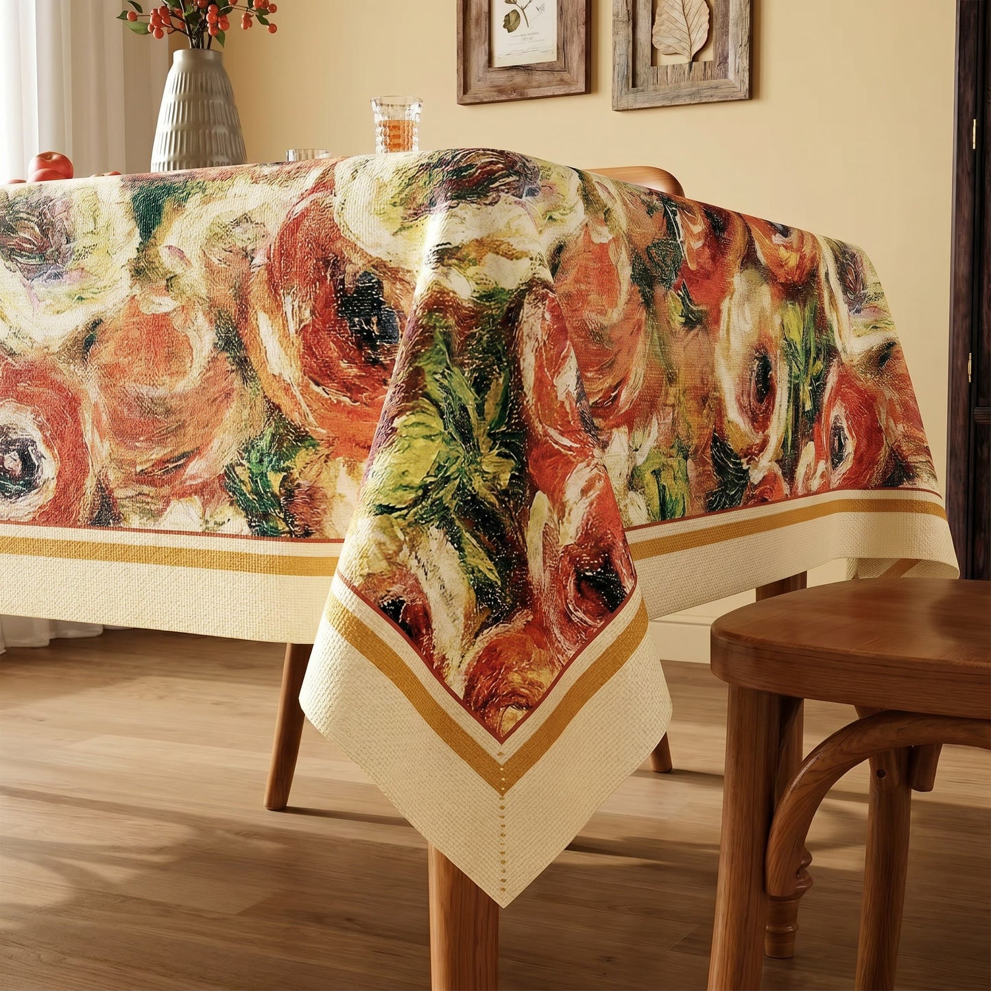 Impressionist Oil Painting Floral Tablecloth - image 3