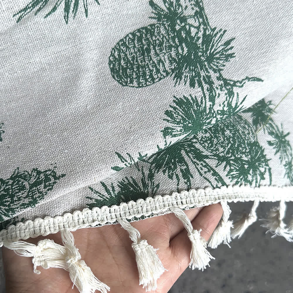 Vintage Forest Print Picnic Blanket with Tassels - image 8
