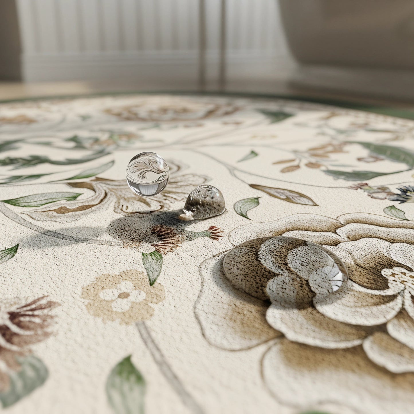 Oval Vintage Botanical Floral Bathroom Rug - image 4