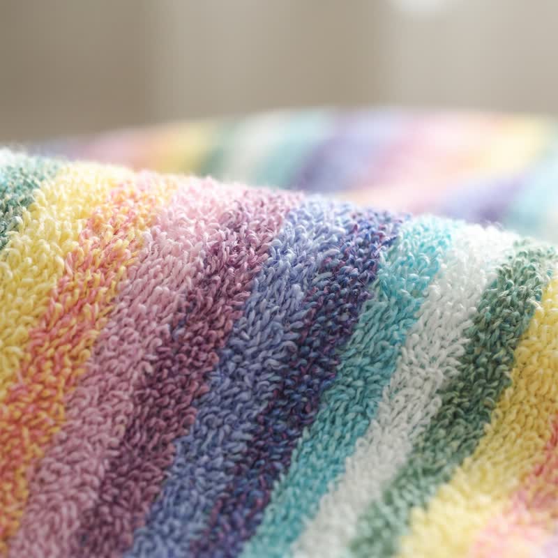 Rainbow Striped Breathable Cotton Towel - image 5