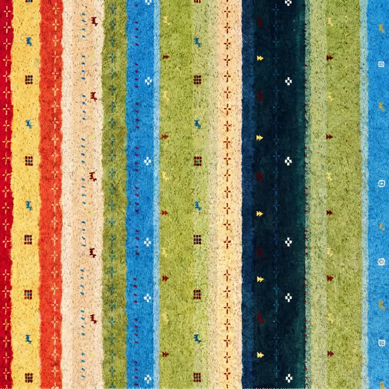 Boho Rainbow Striped PVC Non-Slip Rug - image 6